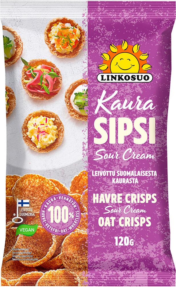 Sour Cream Oat Crisps 120 g - Linkosuo